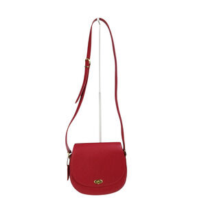 COACH 4401 Madison Carlysle Crossbody Saddle Bag Red Leather Vintage 90s Italy